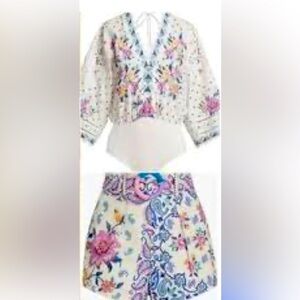 Farm Rio romantic print 2 piece set. Gently used.